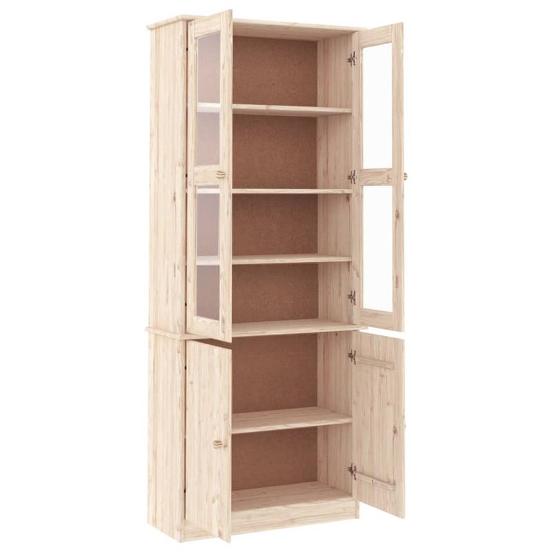 Casa si Gradina - Mobilier - Comode si corpuri - Comode - Vitrine din sticla „ALTA” 77x35x186,5 cm, lemn masiv de pin - Infinity.ro