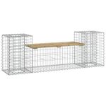 Casa si Gradina - Gradina si terasa - Mobilier exterior - Bancute de gradina - Banca de gradina cu gabion, 183x41x60,5 cm, lemn pin impregnat - Infinity.ro