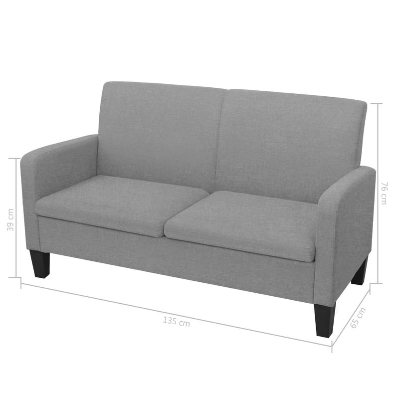 Casa si Gradina - Mobilier - Seturi de mobilier - Seturi living - Set canapele, 2 piese, gri deschis, material textil - Infinity.ro