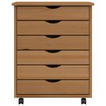 Casa si Gradina - Mobilier - Dulapuri si sifoniere - Dulapuri - Dulap rulant cu sertare „MOSS”, maro miere, lemn masiv de pin - Infinity.ro