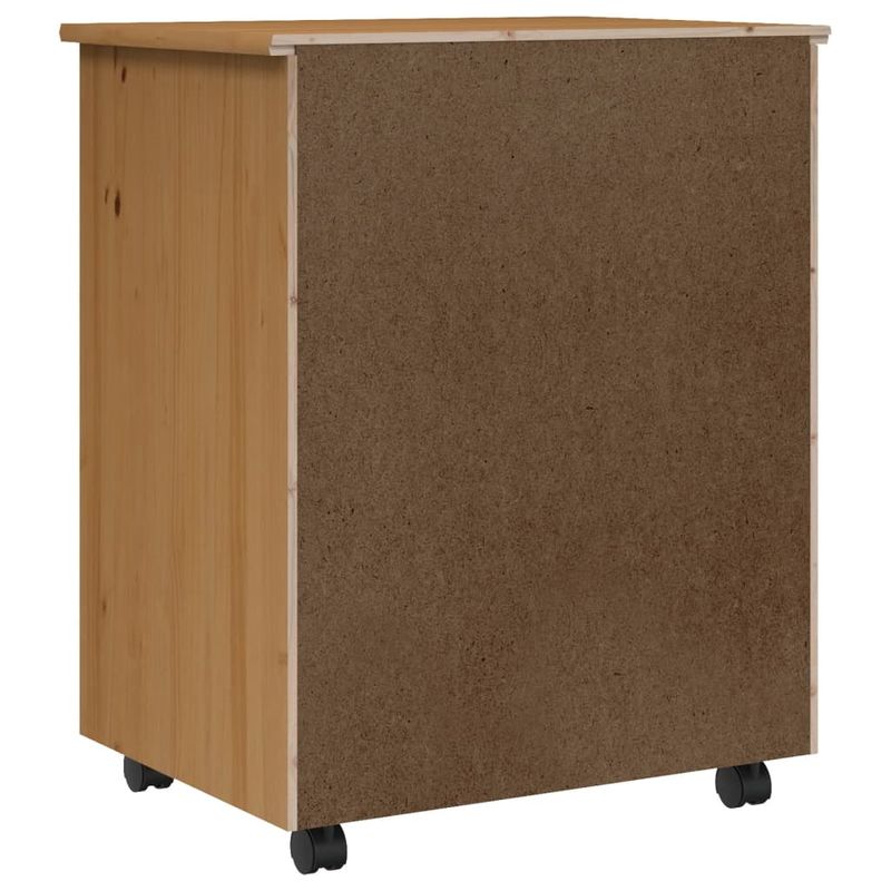 Casa si Gradina - Mobilier - Dulapuri si sifoniere - Dulapuri - Dulap rulant cu sertare „MOSS”, maro miere, lemn masiv de pin - Infinity.ro