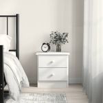 Casa si Gradina - Mobilier - Comode si corpuri - Noptiere - Noptiera ALTA, alb, 43x35x40,5 cm, lemn masiv de pin, model 2 sertare - Infinity.ro