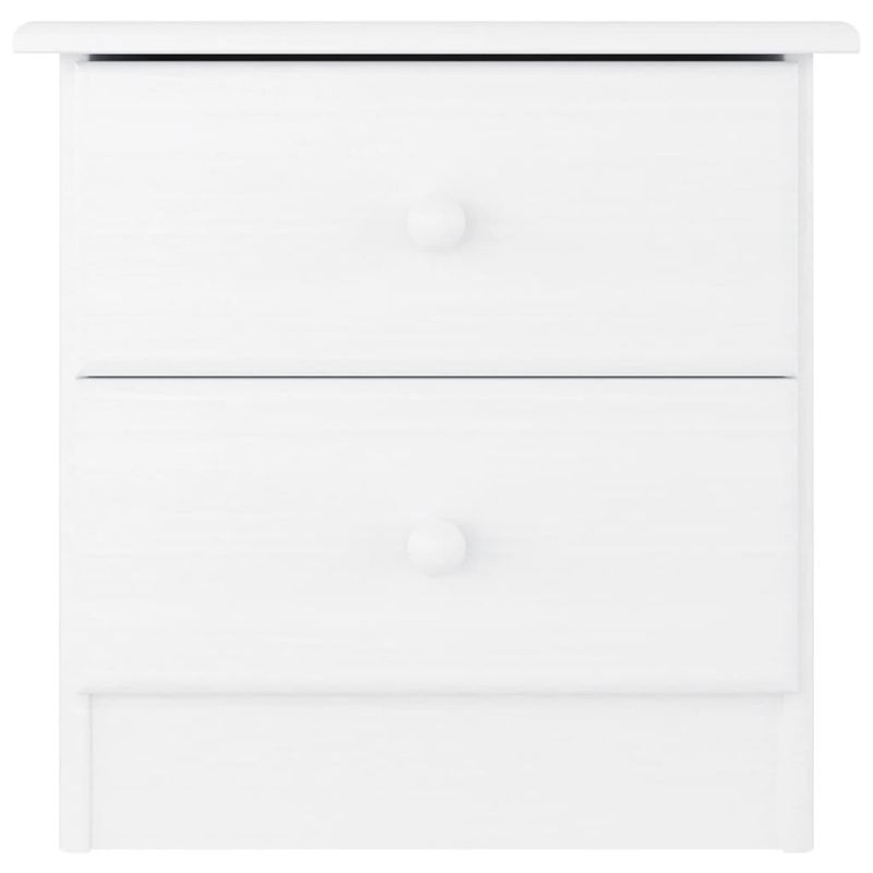 Casa si Gradina - Mobilier - Comode si corpuri - Noptiere - Noptiera ALTA, alb, 43x35x40,5 cm, lemn masiv de pin, model 2 sertare - Infinity.ro