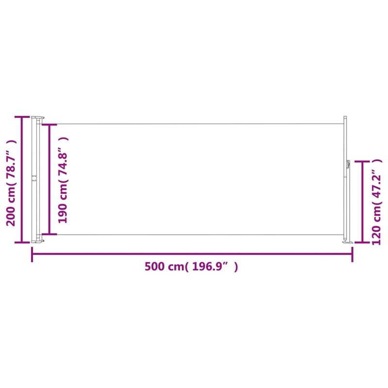Casa si Gradina - Gradina si terasa - Umbrele si pavilioane - Umbrele - Copertina laterala retractabila de terasa, crem, 200 x 500 cm - Infinity.ro