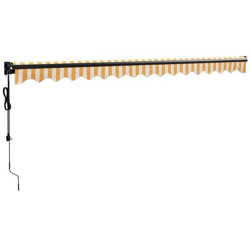 Casa si Gradina - Gradina si terasa - Umbrele si pavilioane - Umbrele - Copertina retractabila automata, galben și alb (cadru antracit) și alb, 4,5x3 m - Infinity.ro