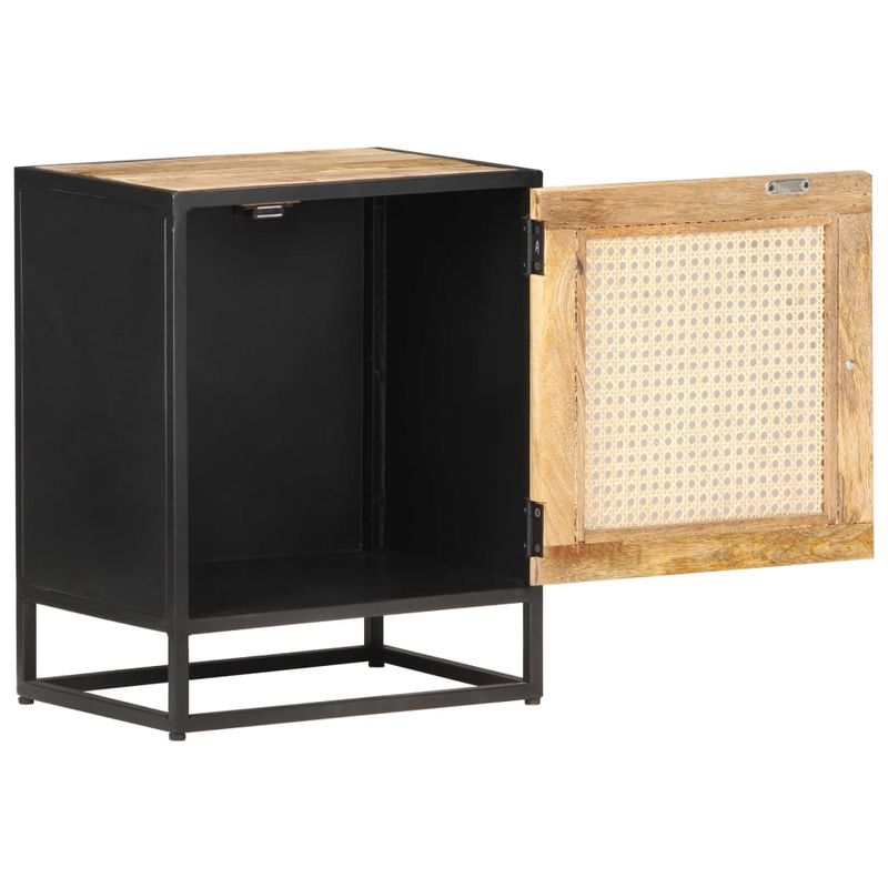 Casa si Gradina - Mobilier - Comode si corpuri - Noptiere - Noptiera, 40x30x50 cm, lemn de mango brut si trestie naturala - Infinity.ro