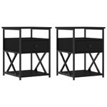 Casa si Gradina - Mobilier - Comode si corpuri - Noptiere - Noptiere, 2 buc., negru, 40x42x55 cm, lemn prelucrat - Infinity.ro