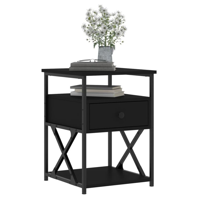 Casa si Gradina - Mobilier - Comode si corpuri - Noptiere - Noptiere, 2 buc., negru, 40x42x55 cm, lemn prelucrat - Infinity.ro