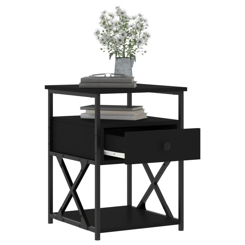 Casa si Gradina - Mobilier - Comode si corpuri - Noptiere - Noptiere, 2 buc., negru, 40x42x55 cm, lemn prelucrat - Infinity.ro