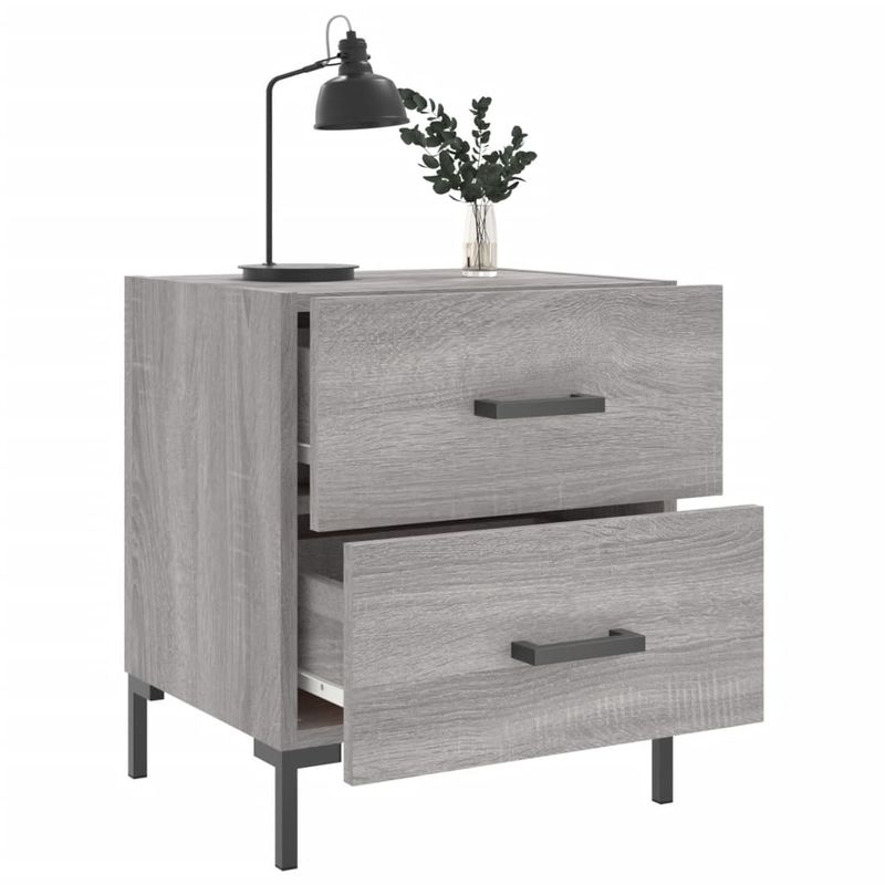 Casa si Gradina - Mobilier - Comode si corpuri - Noptiere - Noptiera, gri sonoma, 40x35x47,5 cm, lemn compozit - Infinity.ro