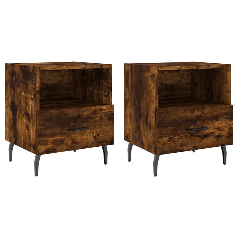 Casa si Gradina - Mobilier - Comode si corpuri - Noptiere - Noptiere, 2 buc., stejar fumuriu, 40x35x47,5 cm, lemn compozit - Infinity.ro
