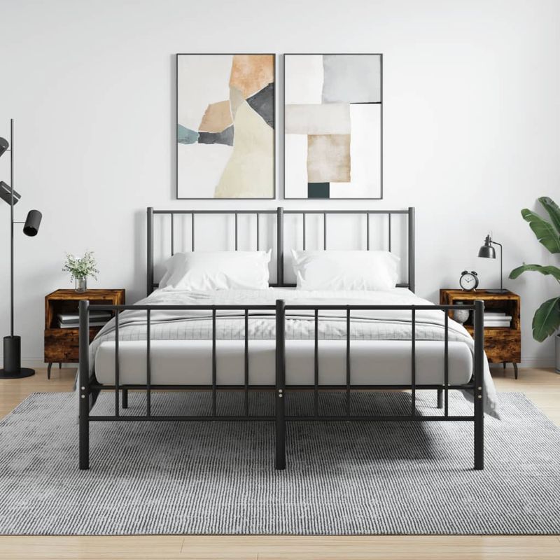 Casa si Gradina - Mobilier - Comode si corpuri - Noptiere - Noptiere, 2 buc., stejar fumuriu, 40x35x47,5 cm, lemn compozit - Infinity.ro