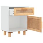 Casa si Gradina - Mobilier - Comode si corpuri - Noptiere - Noptiera, alb, lemn masiv de pin si ratan natural - Infinity.ro