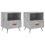 Casa si Gradina - Mobilier - Comode si corpuri - Noptiere - Noptiere, 2 buc., gri beton, 40x35x47,5 cm, lemn compozit - Infinity.ro