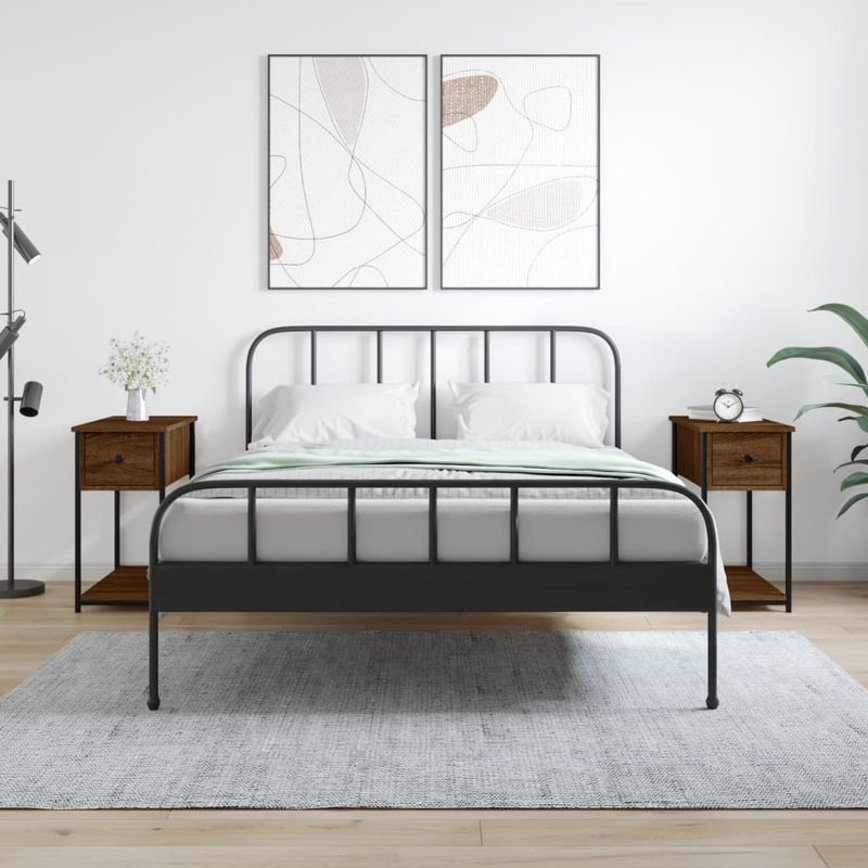 Casa si Gradina - Mobilier - Comode si corpuri - Noptiere - Noptiere, 2 buc., stejar maro, 30x60x60 cm, lemn prelucrat - Infinity.ro