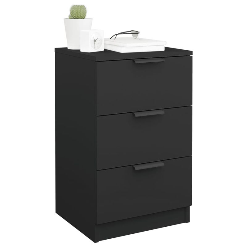 Casa si Gradina - Mobilier - Comode si corpuri - Noptiere - Noptiere, 2 buc., Negru, 40x36x65 cm - Infinity.ro
