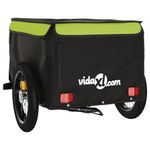 Sport si Outdoor - Ciclism - Accesorii pentru biciclete - Remorci biciclete - Remorca pentru biciclete, negru și verde, 30 kg, fier, mărime 120x54x44 cm - Infinity.ro