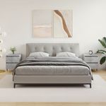 Casa si Gradina - Mobilier - Comode si corpuri - Noptiere - Noptiere, 2 buc., gri beton, 40x35x50 cm, lemn compozit - Infinity.ro