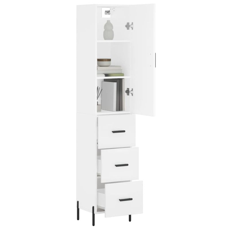 Casa si Gradina - Mobilier - Comode si corpuri - Comode - Dulap inalt, alb, 34,5x34x180 cm, lemn prelucrat - Infinity.ro