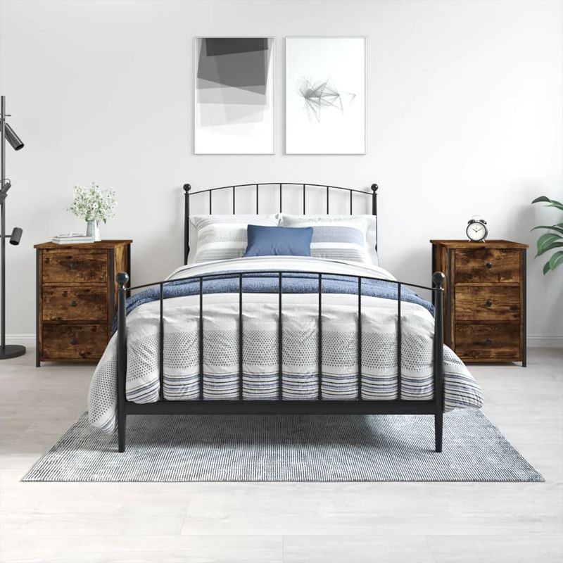 Casa si Gradina - Mobilier - Comode si corpuri - Noptiere - Noptiere, 2 buc., stejar fumuriu, 40x36x60 cm, lemn compozit - Infinity.ro