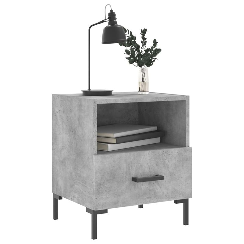 Casa si Gradina - Mobilier - Comode si corpuri - Noptiere - Noptiere, 2 buc., gri beton, 40x35x47,5 cm, lemn compozit - Infinity.ro