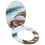 Casa si Gradina - Sanitare - Obiecte sanitare - Vase de toaleta - Capace WC, 2 buc., MDF, model scoica - Infinity.ro