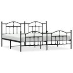Casa si Gradina - Mobilier - Paturi si accesorii - Paturi - Cadru pat metalic cu tablii de cap/picioare, negru, 200x200 cm - Infinity.ro