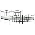 Casa si Gradina - Mobilier - Paturi si accesorii - Paturi - Cadru pat metalic cu tablii de cap/picioare, negru, 200x200 cm - Infinity.ro