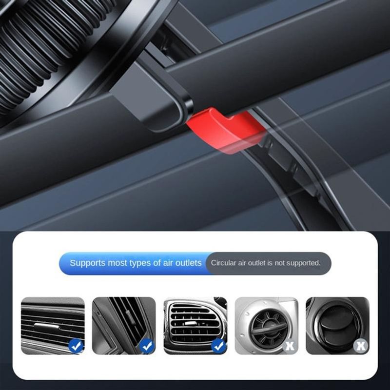 Auto si Moto - Piese auto si accesorii - Interior auto - Accesorii interior - Suport magnetic F83 pentru ventilatie pentru Magsafe si telefon Android - Infinity.ro
