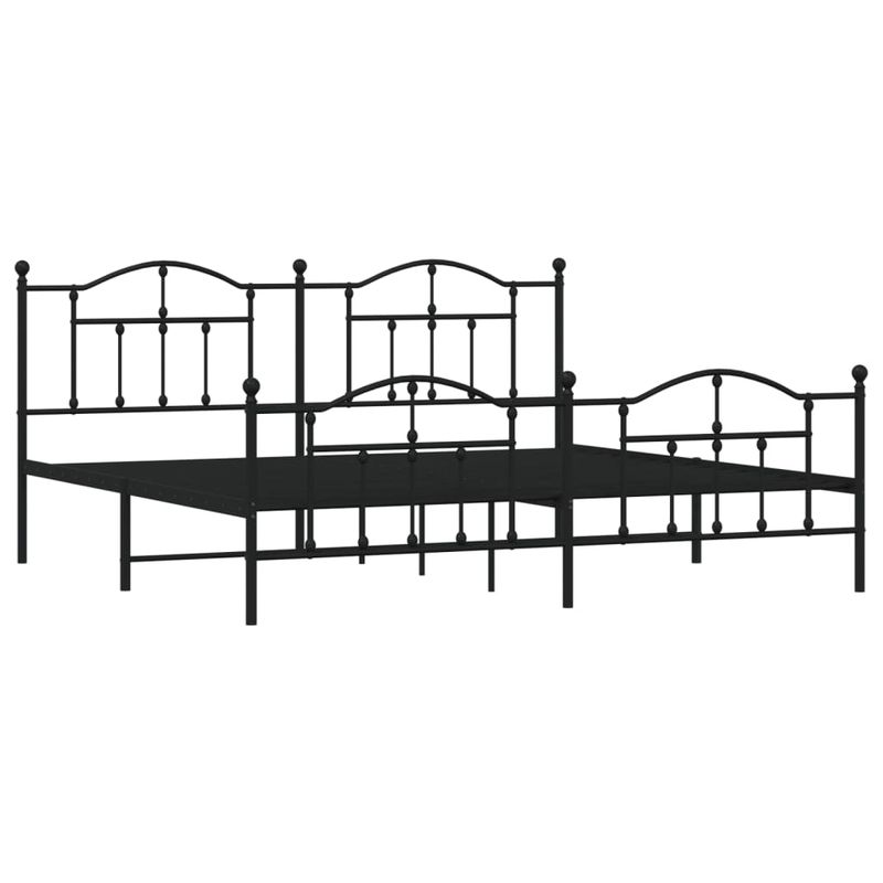 Casa si Gradina - Mobilier - Paturi si accesorii - Paturi - Cadru pat metalic cu tablii de cap/picioare, negru, 200x200 cm - Infinity.ro