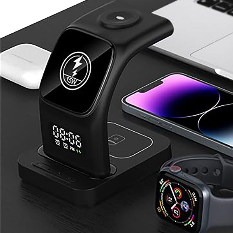 Laptop, Telefoane si Tablete - Telefoane mobile si accesorii - Accesorii Telefoane - Incarcatoare telefoane - Statie de incarcare Magnetic Wireless 5 in 1 Xentech Light 15 Watti - Infinity.ro