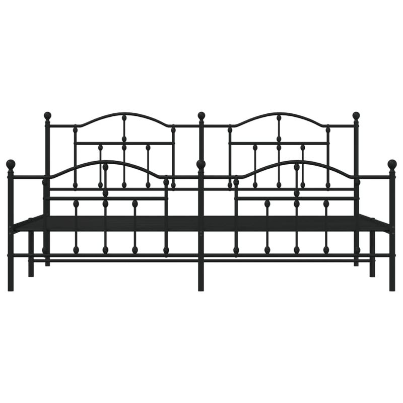 Casa si Gradina - Mobilier - Paturi si accesorii - Paturi - Cadru pat metalic cu tablii de cap/picioare, negru, 200x200 cm - Infinity.ro
