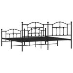 Casa si Gradina - Mobilier - Paturi si accesorii - Paturi - Cadru pat metalic cu tablii de cap/picioare, negru, 200x200 cm - Infinity.ro