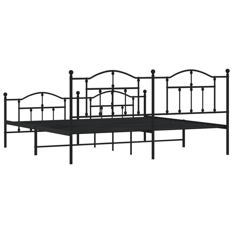 Casa si Gradina - Mobilier - Paturi si accesorii - Paturi - Cadru pat metalic cu tablii de cap/picioare, negru, 200x200 cm - Infinity.ro