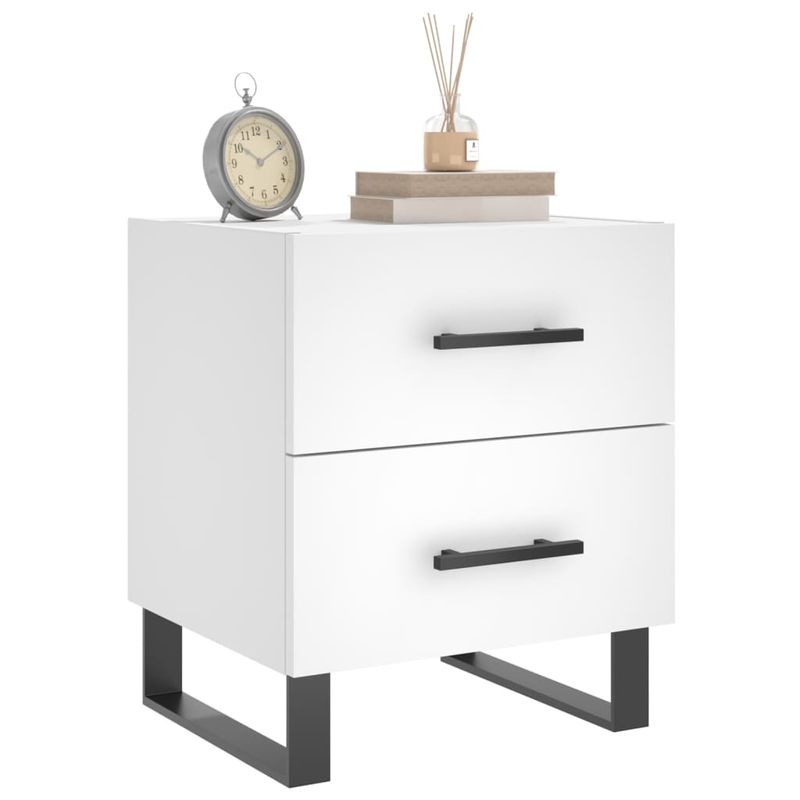 Casa si Gradina - Mobilier - Comode si corpuri - Noptiere - Noptiere, 2 buc., alb, 40x35x47,5 cm, lemn compozit - Infinity.ro