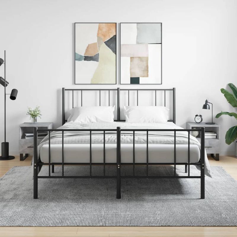 Casa si Gradina - Mobilier - Comode si corpuri - Noptiere - Noptiere, 2 buc., gri beton, 40x35x47,5 cm, lemn compozit - Infinity.ro