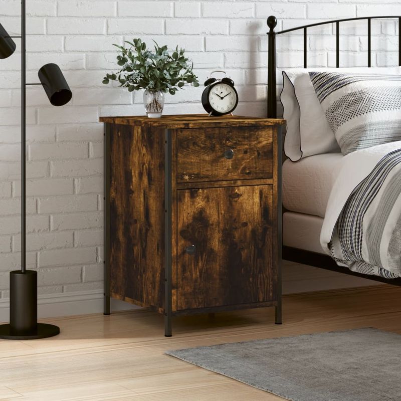Casa si Gradina - Mobilier - Comode si corpuri - Noptiere - Noptiera, stejar fumuriu, 40x42x60 cm, lemn prelucrat - Infinity.ro