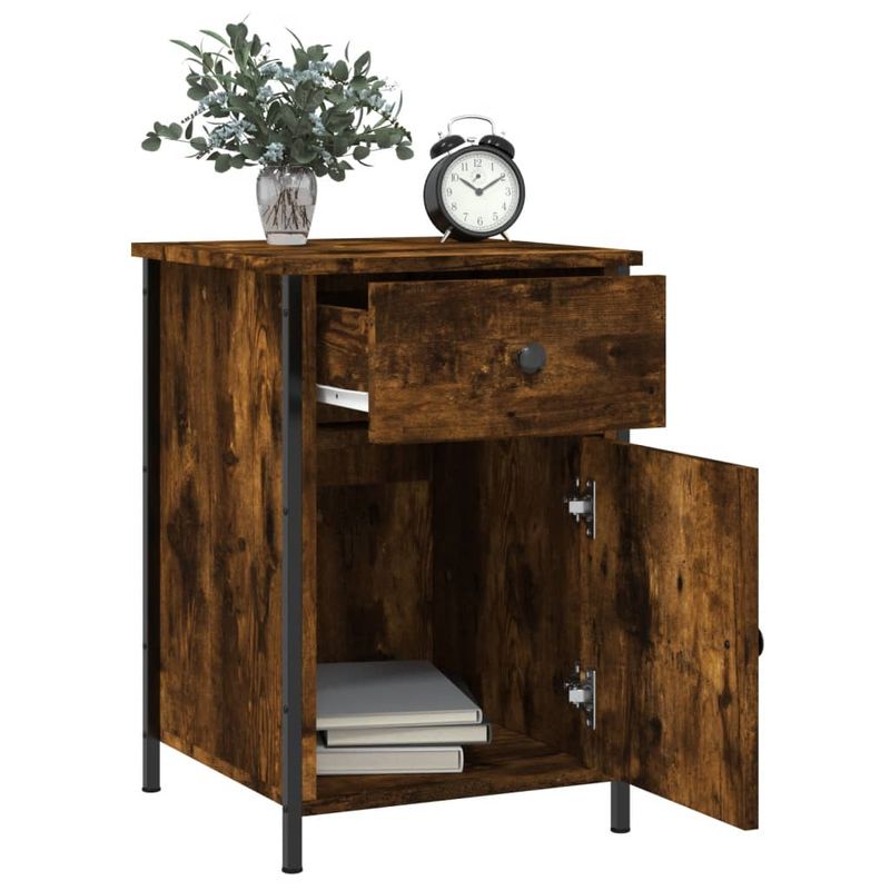 Casa si Gradina - Mobilier - Comode si corpuri - Noptiere - Noptiera, stejar fumuriu, 40x42x60 cm, lemn prelucrat - Infinity.ro