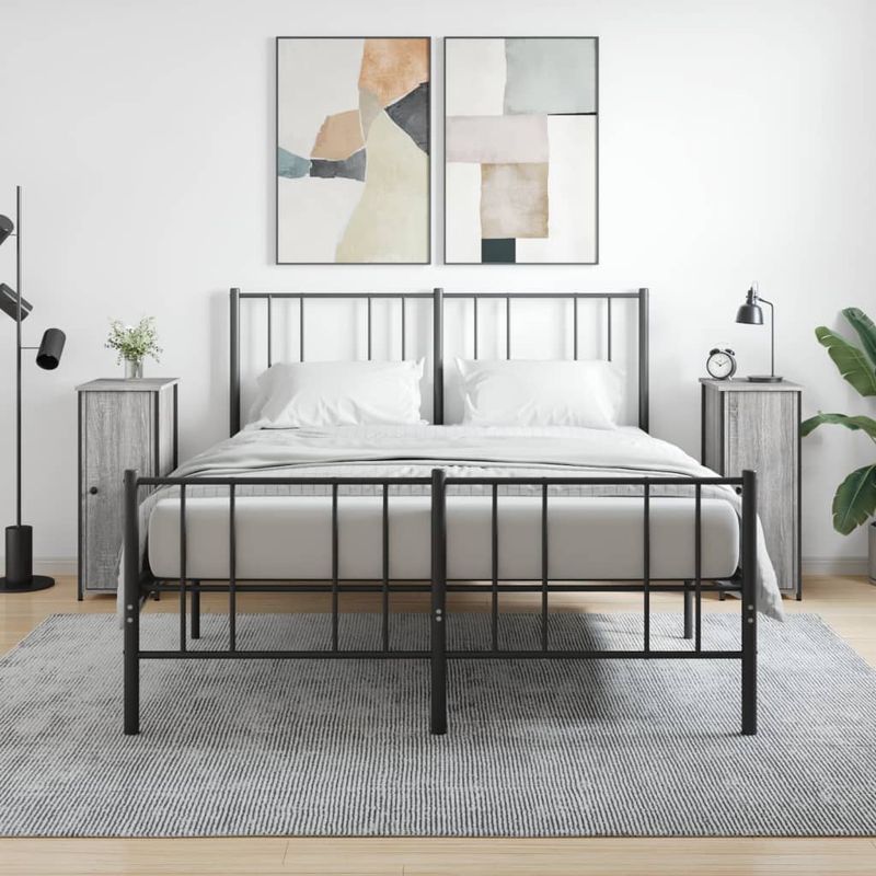 Casa si Gradina - Mobilier - Comode si corpuri - Noptiere - Noptiere, 2 buc., gri sonoma, 32x42x80 cm, lemn compozit - Infinity.ro
