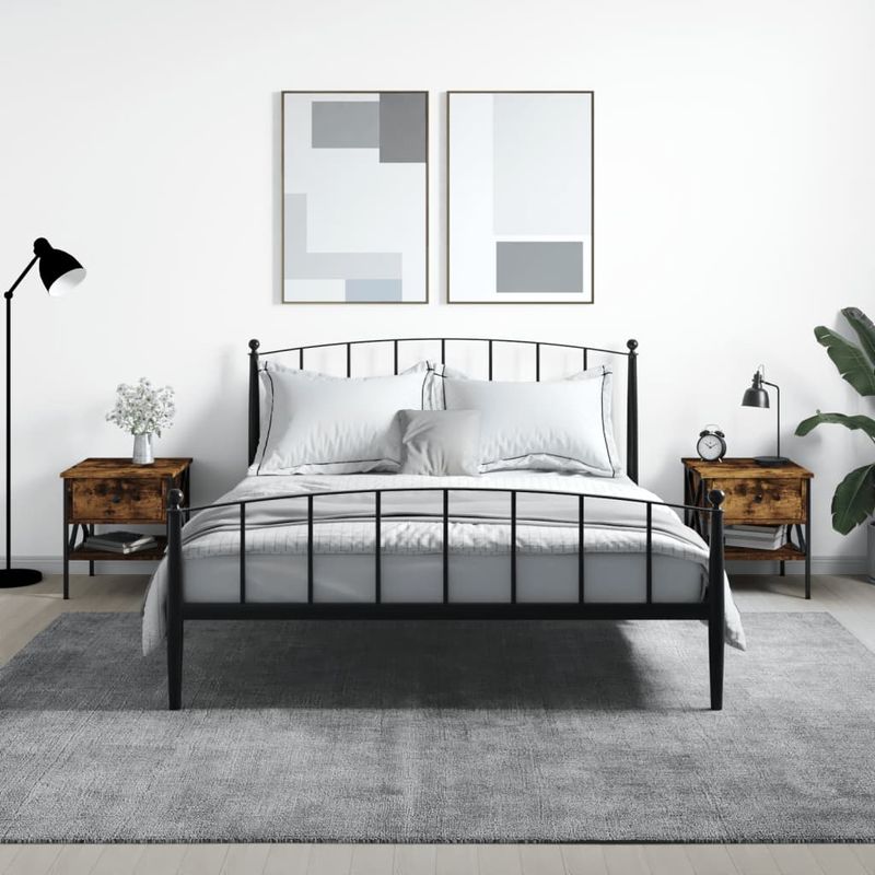 Casa si Gradina - Mobilier - Comode si corpuri - Noptiere - Noptiere, 2 buc., stejar fumuriu, 40x42x45 cm, lemn compozit - Infinity.ro