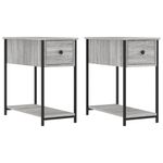 Casa si Gradina - Mobilier - Comode si corpuri - Noptiere - Noptiere, 2 buc., gri sonoma, 30x60x60 cm, lemn prelucrat - Infinity.ro