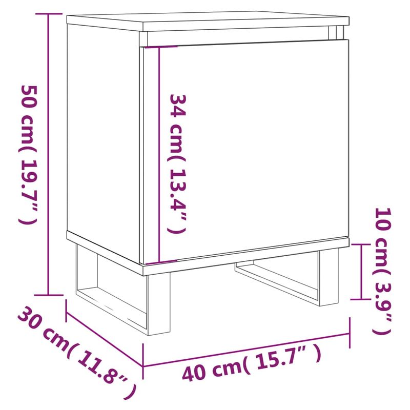 Casa si Gradina - Mobilier - Comode si corpuri - Noptiere - Noptiere, 2 buc., stejar fumuriu, 40x30x50 cm, lemn compozit - Infinity.ro