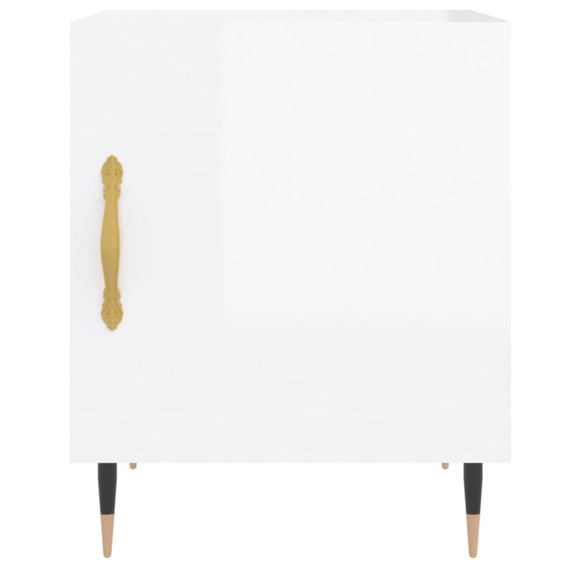 Casa si Gradina - Mobilier - Comode si corpuri - Noptiere - Noptiere, 2 buc., alb extralucios, 40x40x50 cm, lemn compozit - Infinity.ro
