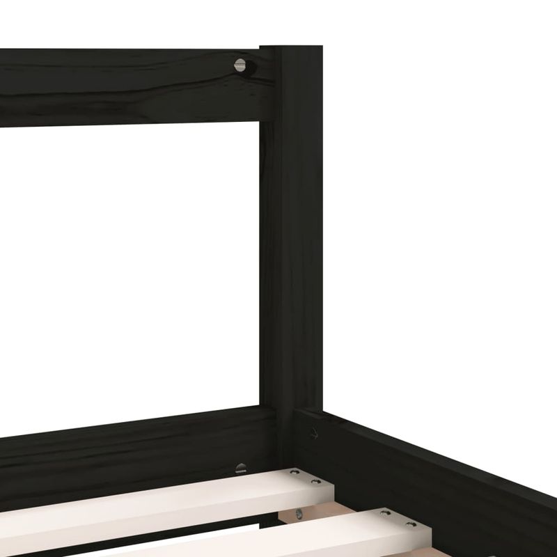 Casa si Gradina - Mobilier - Mobilier copii - Patuturi copii - Cadru de pat copii cu sertare, negru, 90x190 cm, lemn masiv pin - Infinity.ro