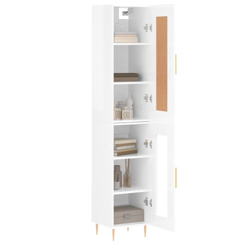 Casa si Gradina - Mobilier - Comode si corpuri - Comode - Dulap inalt, alb extralucios, 34,5x34x180 cm , lemn prelucrat - Infinity.ro
