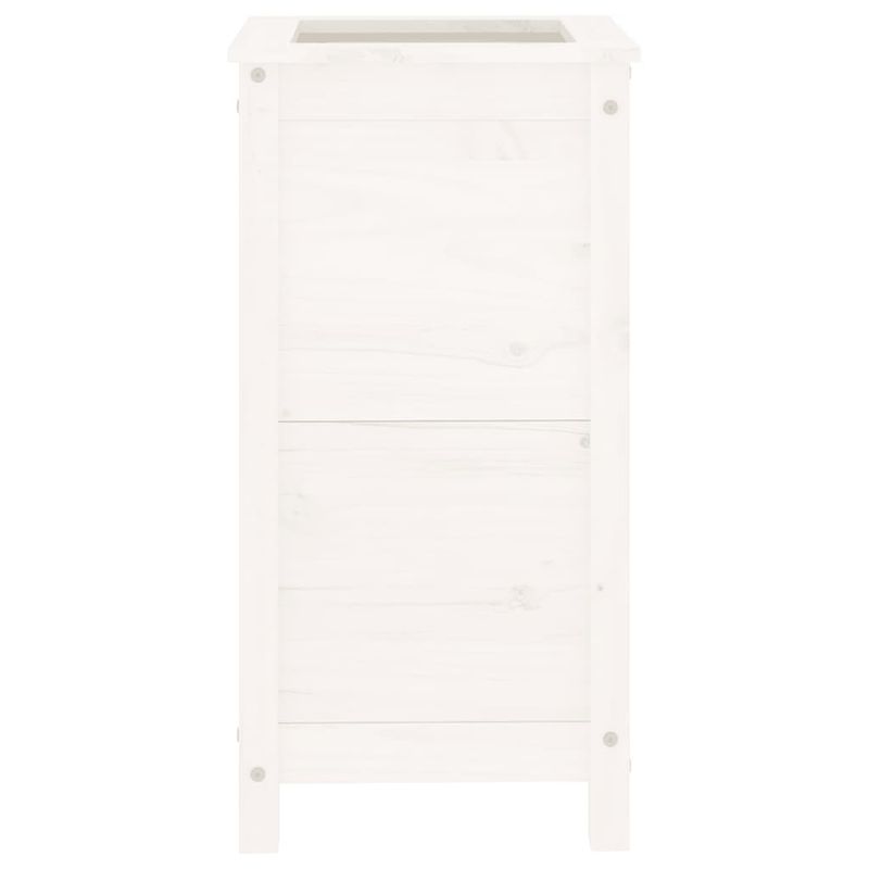 Casa si Gradina - Gradinarit si plante - Plante si ghivece - Ghivece si suporturi - Jardiniera de gradina, alb, 40x40x78 cm, lemn masiv de pin - Infinity.ro