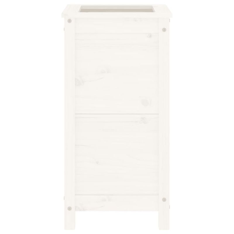 Casa si Gradina - Gradinarit si plante - Plante si ghivece - Ghivece si suporturi - Jardiniera de gradina, alb, 40x40x78 cm, lemn masiv de pin - Infinity.ro