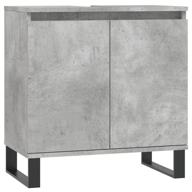 Casa si Gradina - Mobilier - Seturi de mobilier - Seturi baie - Set mobilier de baie, 3 piese, gri beton, lemn compozit - Infinity.ro
