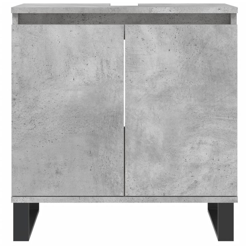 Casa si Gradina - Mobilier - Seturi de mobilier - Seturi baie - Set mobilier de baie, 3 piese, gri beton, lemn compozit - Infinity.ro