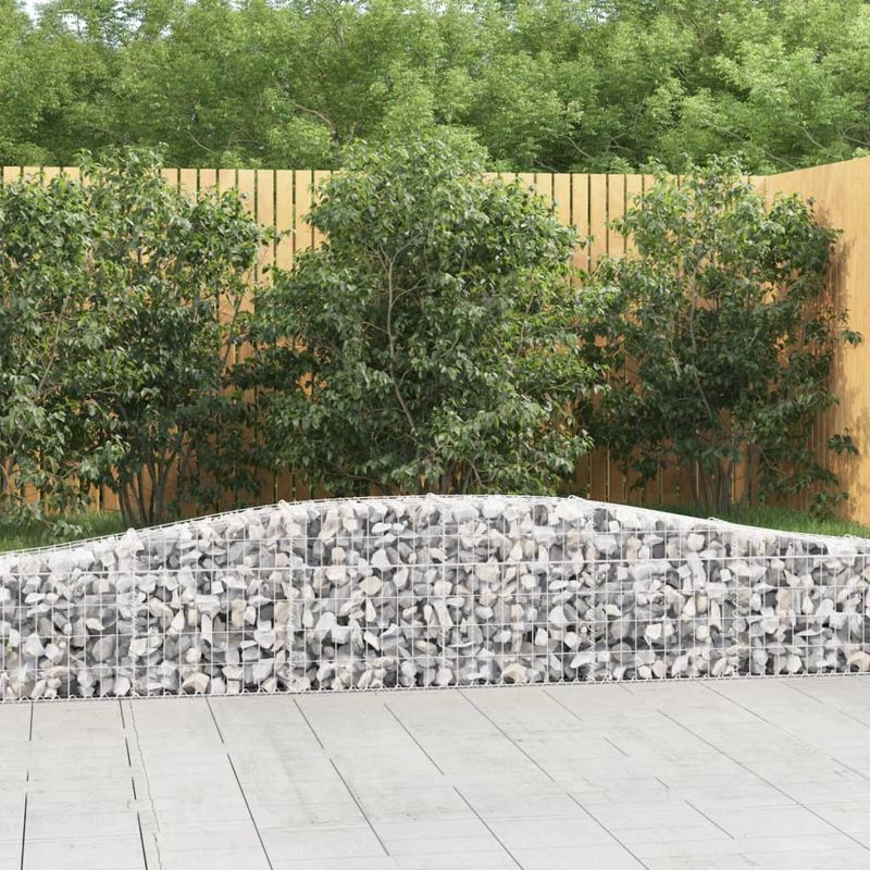 Casa si Gradina - Gradina si terasa - Garduri, panouri si accesorii - Cosuri gabion arcuite 25 buc, 400x30x40/60 cm, fier galvanizat - Infinity.ro